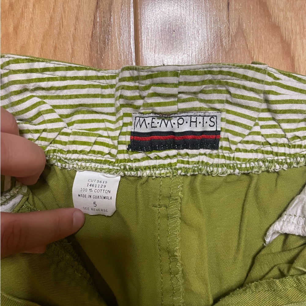 Green cargo shorts